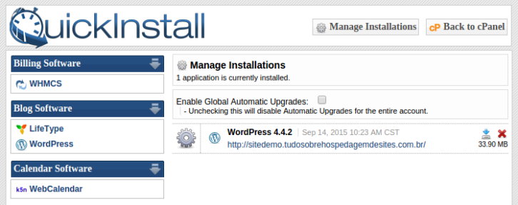 QuickInstall HostGator