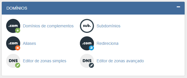 cPanel - gerenciamento de domínios