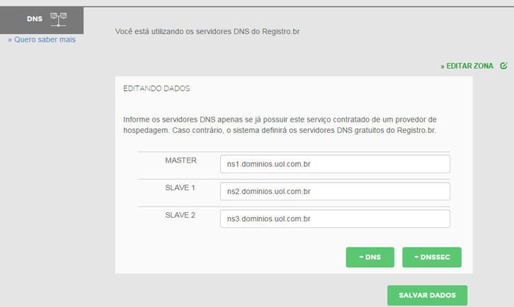 registro.br editando zona de dns