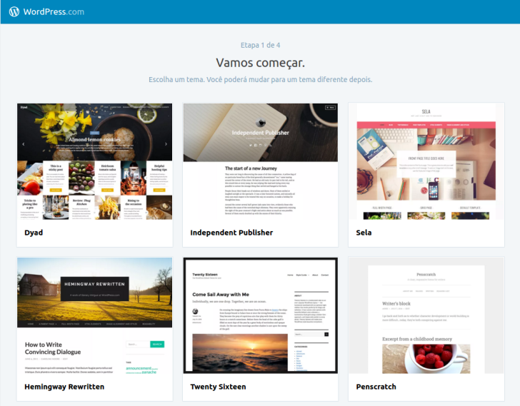 wordpress.com criar um blog